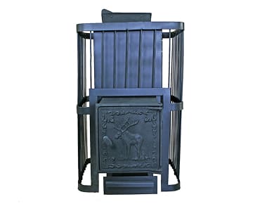 Печь банная ComfortProm ЧУГУН ЗАКРЫТАЯ КАМЕНКА, для парной до 20 кубов, вес 88 кг, длина дров до 40 см, на 200 кг камней, дверь со стеклом