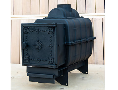 Печь банная ComfortProm ЧУГУН , для парной до 20 кубов, вес 79 кг, длина дров до 40 см, на 130 кг камней, ПАНОРАМА