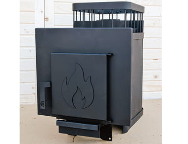 Печь банная ComfortProm 3 мм, для парной до 20 кубов, вес 60 кг, длина дров до 40 см, на 130 кг камней, стальная дверь ОГОНЕК