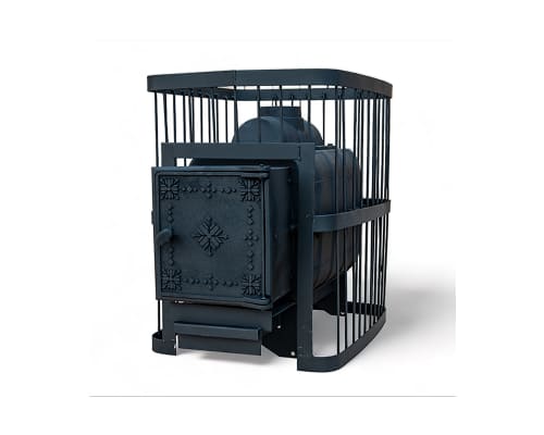 Печь банная ComfortProm ЧУГУН, для парной до 20 кубов, вес 73 кг, длина дров до 40 см, на 130 кг камней, чугунная дверь